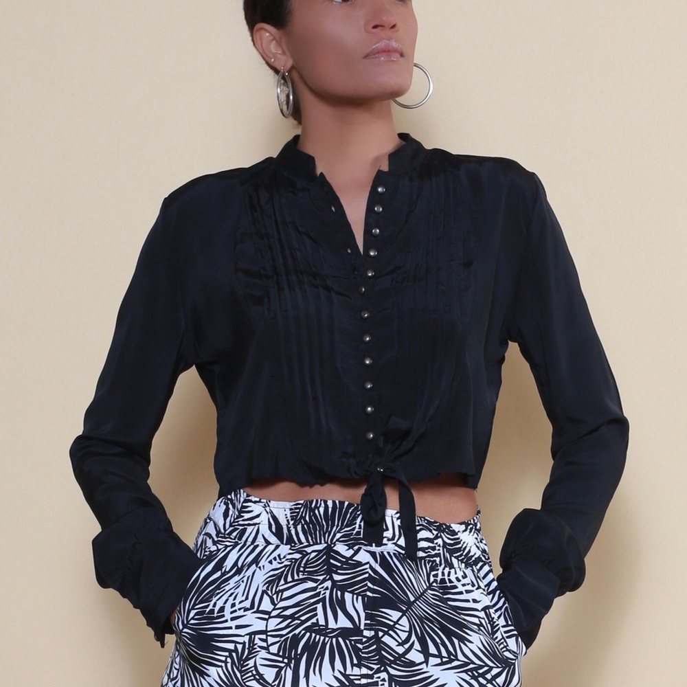 Long sleeve silk blouse perfect for everyday